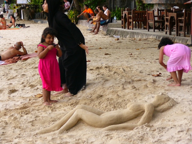 nude sand sculpture